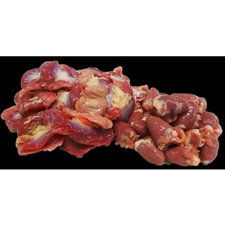 Pouletfleisch geschnetzelt (Poulet Magen &amp; Herz) 2 x 250 g - TK